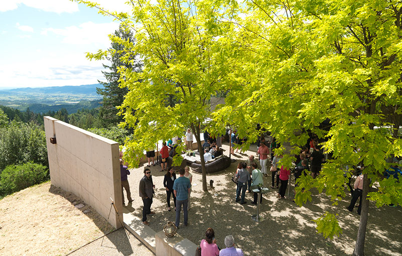 Courtyard Aerial View with People